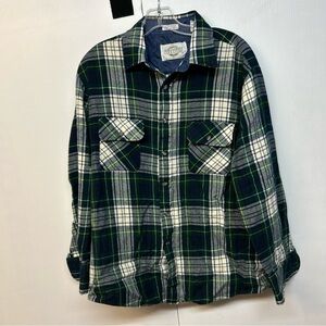 Northwest Green and Blue Plaid Casual Button Down Shirt